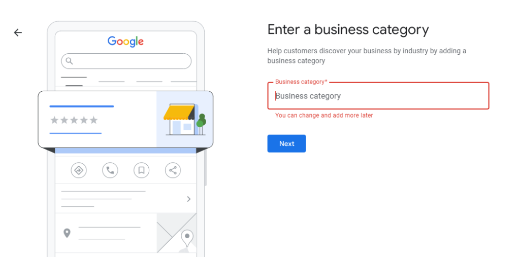 Google My Business Category Page