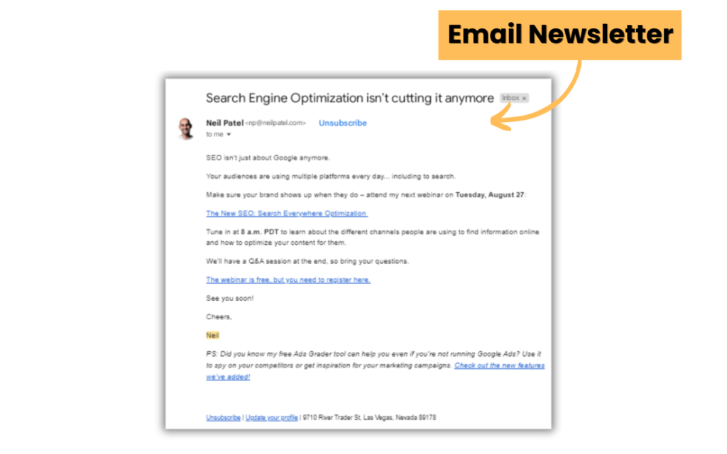 Email Newsletter Example